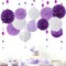 Purple-White Lavender Party Decorations Paper Flowers Lanterns-15PCS Birthday